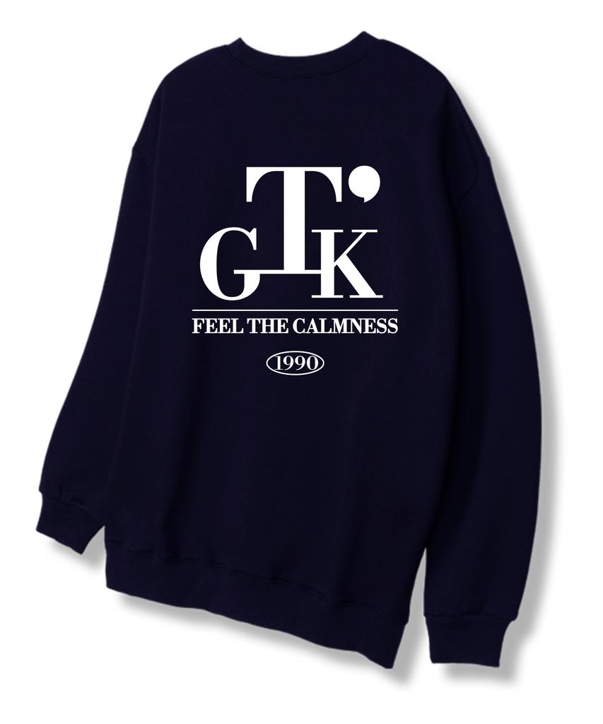 TI.GLAKE Serif Tee Sweatshirt Navy [Fleece-Lined]