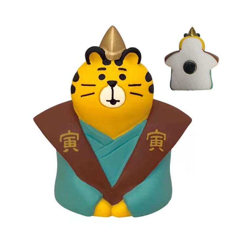 Japanese cat refrigerator sticker, grocery zakka cute bread coffee shop decoration gift miniature resin ornament