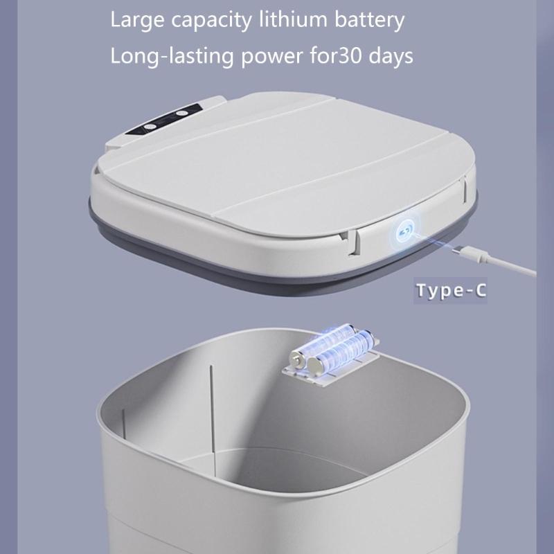 14L Automatic Waste Container Light Feature Twist Protect Three Detection Picks For Telecommute And Bathroom Use