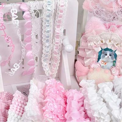 10 KS Krajkových proužků DIY Domácí krajková dekorace Ručně vyráběný materiál Obal na kartu Dceor Roztomilé Sladké Kostkované Krajkové proužky DIY Šicí doplňky ???
