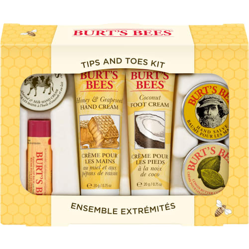 Burt's Bees Tips and Toes Kit (6-Piece Set for Hands, Feet, and Lips)