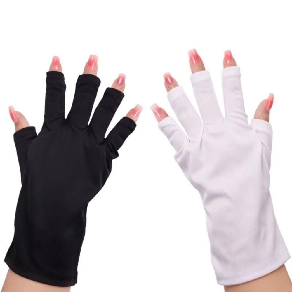 Protect Finger Skin Sunscreen Gloves Half-finger UV-protective Gloves  Nail Tools
