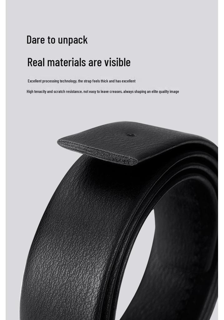 Men's Genuine Leather 3.8cm Pin Buckle Lychee Pattern Belt Jeans Accessory