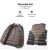 DAISHU Men's Detachable Down Liner Wool Blend Overcoat