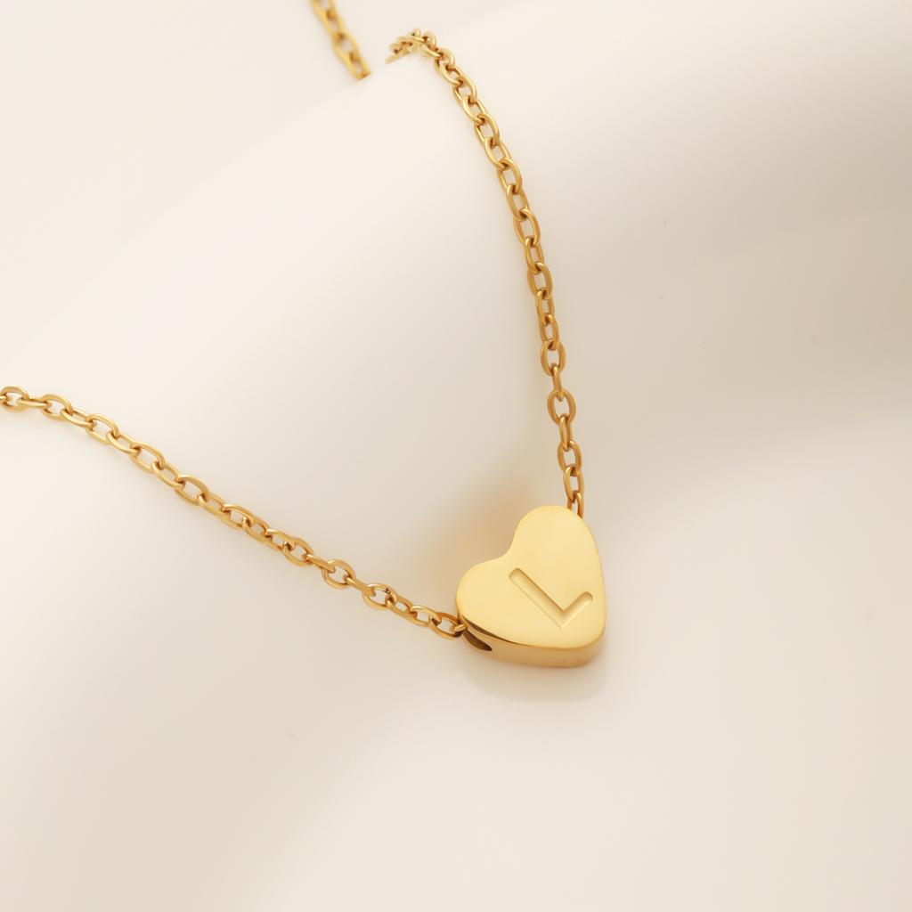 1 PZ Cavigliera a Catena Link in Acciaio Inossidabile Colore Oro Gioielli da Donna Cavigliera con Lettera Iniziale A-Z Cuore per Accessori da Donna