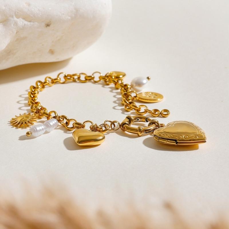 Pulseira Pingente Delicado com Moldura de Coração para Mulheres Moda Joias Elegantes Adequado para Eventos de Moda e Casamento