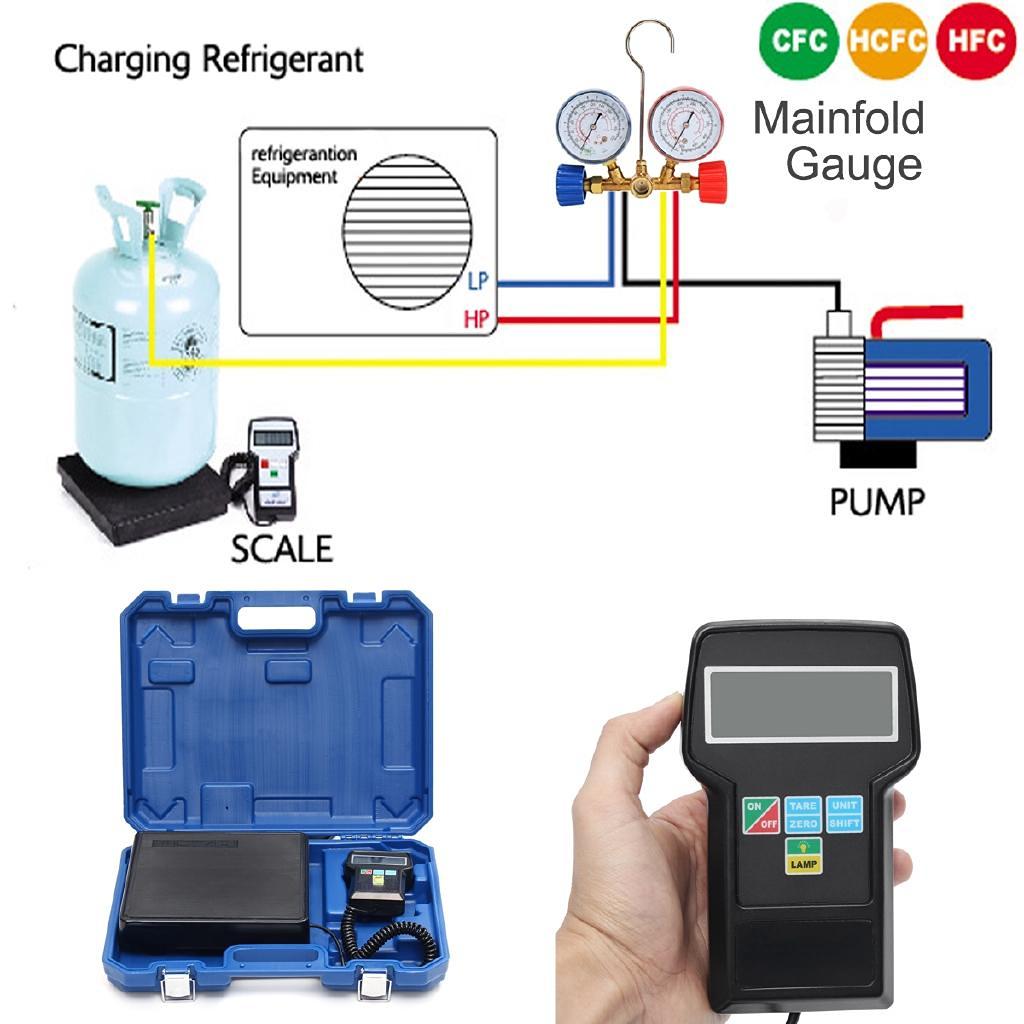 Manometri Condizionatori Bilancia Digitale Refrigerante HVAC - 220 Libbre Con Custodia | Ricarica Professionale Manometro Digitale Per Condizionatori - Foto 10