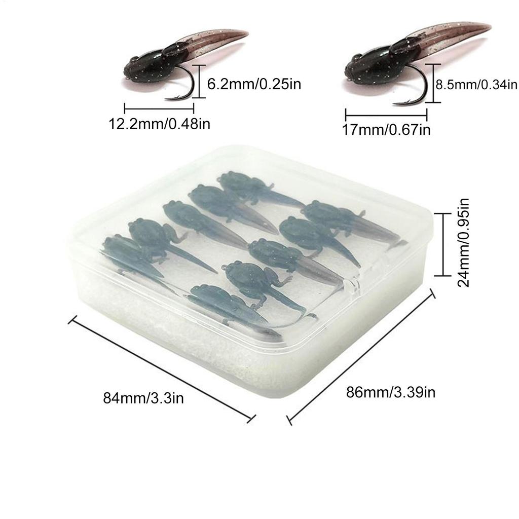 Soft Fishing Lures Pre-Rigged Bass Fishing Lures 10 Pieces All-Weather Freshwater Anglers Tackle Accessories To Catch Pike