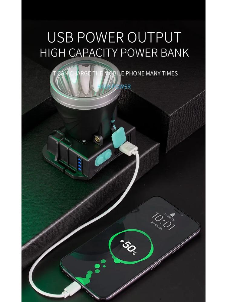 Intelligent Sensor LED Headlamp Rechargeable Head Lamps Flashlight 2* 18650 Battery Power Bank 500LM Outdoor Camping Headlight