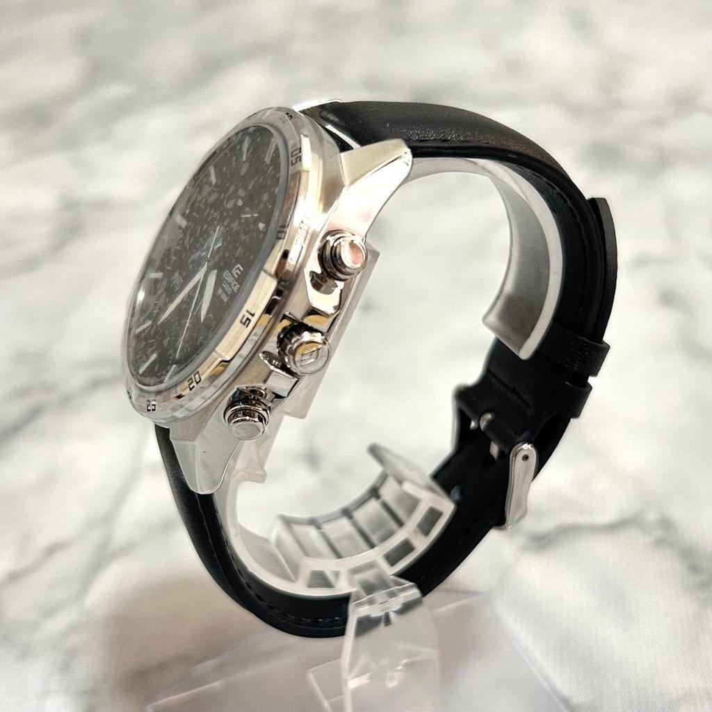 Used Unused CASIO EDIFICE Chronograph Watch with Leather Strap