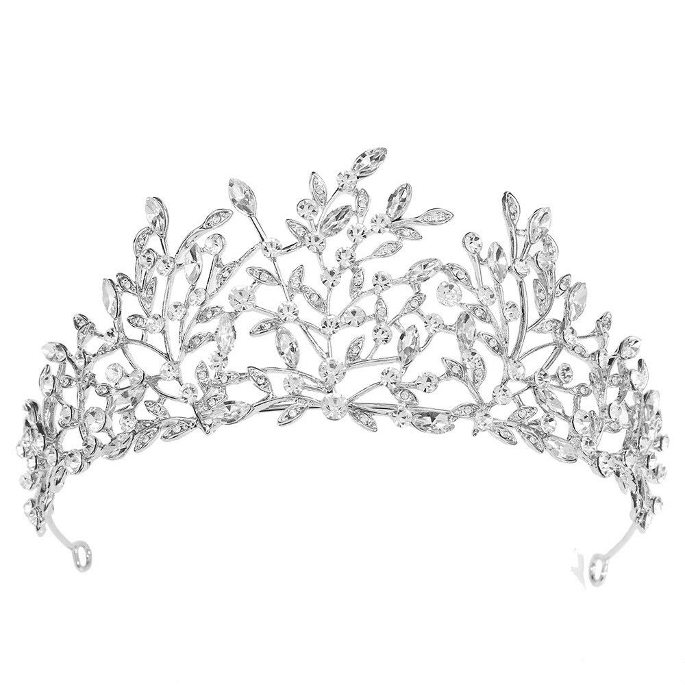 

New European and American Classic Zirconia Bridal Crown Headwear Metal Plated Korean Diamond Encrusted Crown Wedding