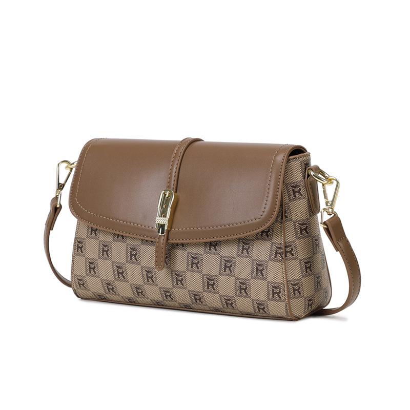 New Crossbody Bag Women's Bag Large Capacity Plaid Shoulder Bag High End Feeling Mother Bag