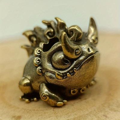 Horned Frog Brass Knife Beads EDC Outdoor Paracord Handmade DIY Bracelets Accessories Umbrella Rope Woven Lanyard Pendants