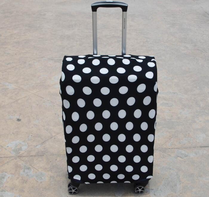 

Чехол для чемодана с рисунком сердца и горошка - Гофрированный защитный чехол для ручной клади на тележке.