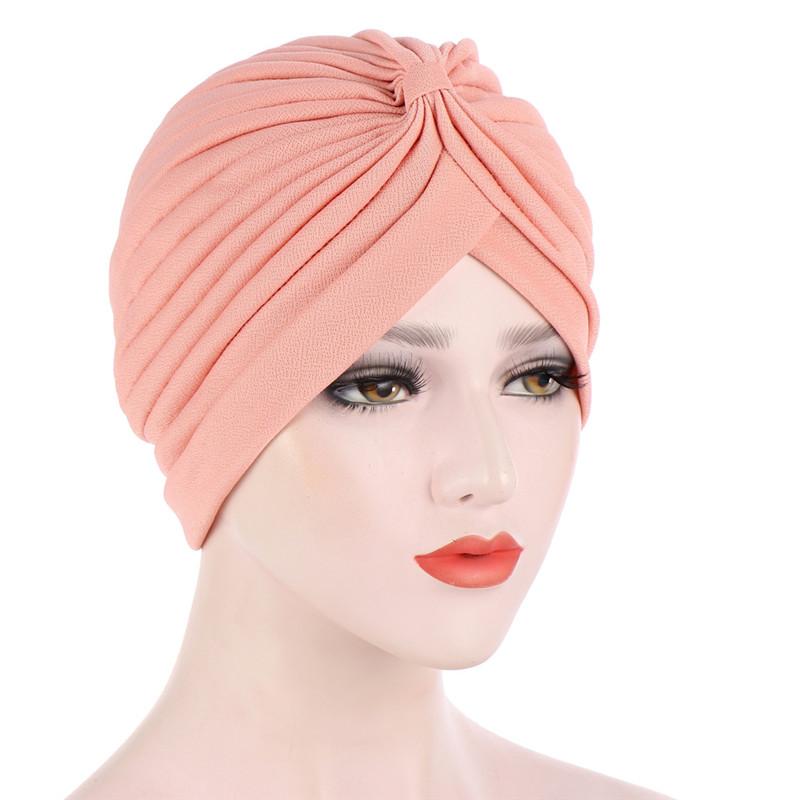 Cotton Solid Folds Pearl Muslim Turban Scarf  Women Islamic Inner Hijab Caps Arab Wrap Head  Femme Musulman Turbante Mujer