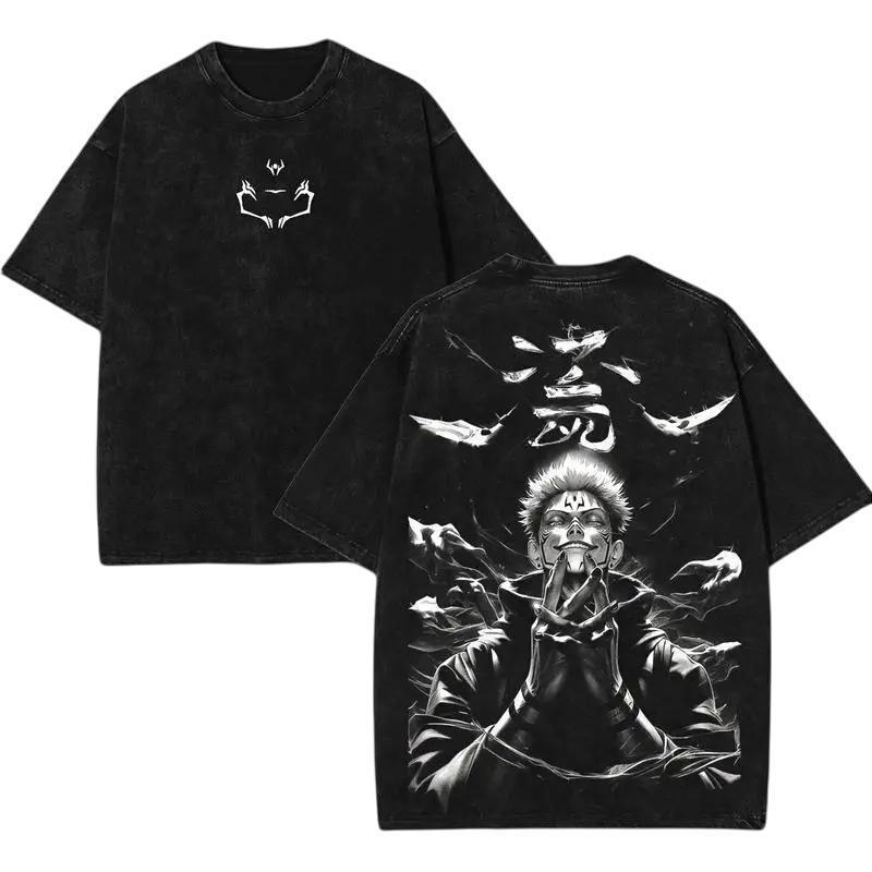 Katsuki Bakugou Graphic T-shirt My Hero Academia Anime Washed Oversized T Shirt Men Women Clothing Pure Cotton Short Sleeve Tees