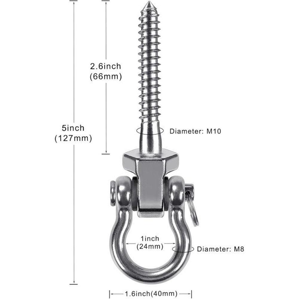 Heavy Duty Swing Hangers with Bearings,Set of 2 Stainless Steel 304 Screw Brackets for Hanging Chairs,Swings,Hammocks,Punching Bag,Indoor,Outdoor Use
