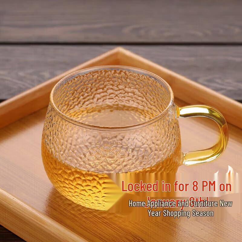 Bayjie High Borosilicate Hammered Glass Tea Cup