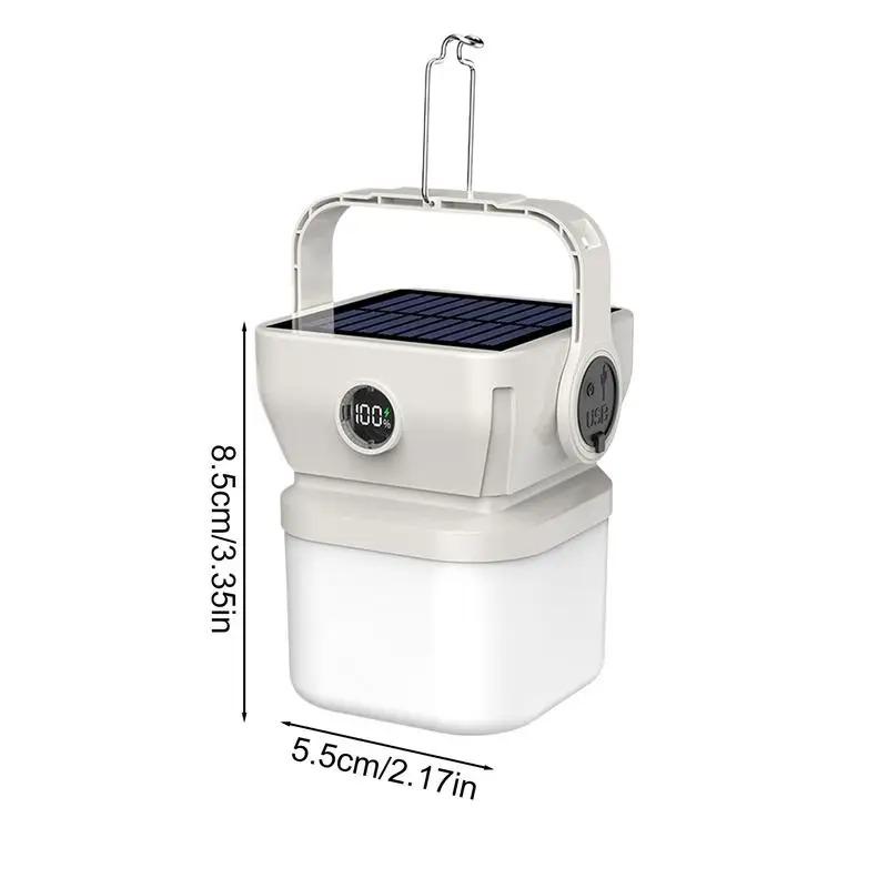 LED Camping Lantern Waterproof Solar Lights Foldable Fishing Flashlight Outdoor Lamp Tool For Hiking Backpacking Power Outages