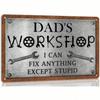 Vintage Metal Workshop Sign 12x8 Inch Garage Wall Decor for Man Cave Rustic Mechanic Tool Gift for Dad