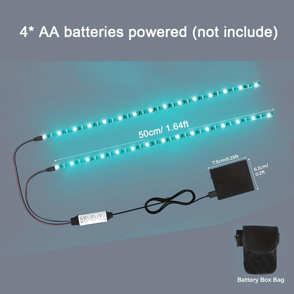 RGB LED Pásky pro Skútry a Jízdní Kola Výstražná Světla, Bateriová Světla pro Noční Jízdu Venkovní Závody