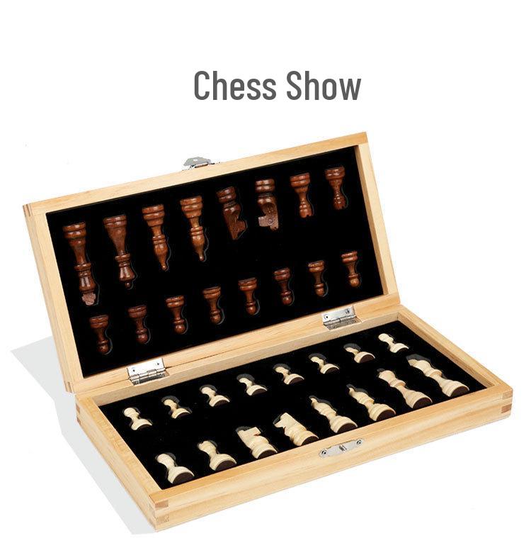 Children's Wooden Chess Board Game - Educational and Early Learning Toy for All Ages