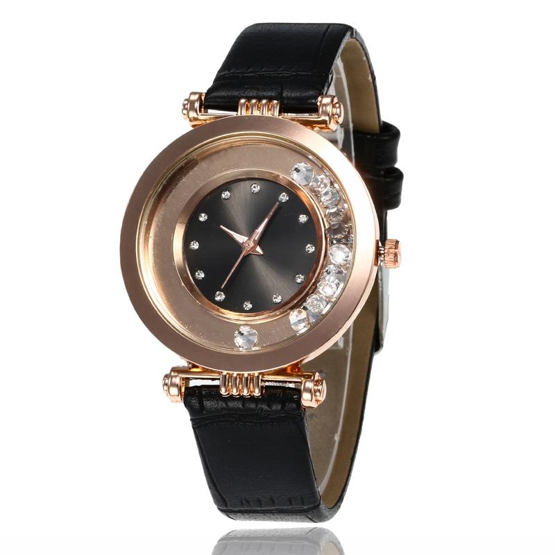 Fashion Ladies Ball Sandpaper Quartz Watch Casual Leather Belt Watches Women Simple Diamond Studded Bamboo Knot Watches