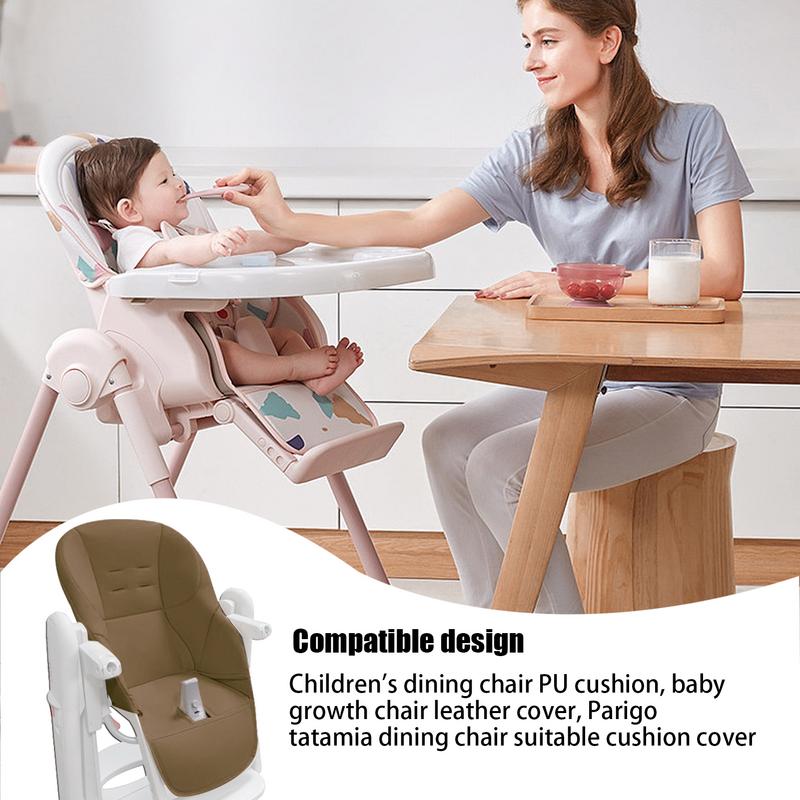 Baby Dining Chair Seat Cushion PU Leather Sandwich Sponge Suitable for Peg Perego Tatamia high chair Accessories baby chaircover