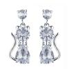 Huitan Romantic 9 Colors Cat Earrings for Women Inlaid Brilliant Cubic Zirconia Statement Girl Earrings Daily Wear Party Jewelry