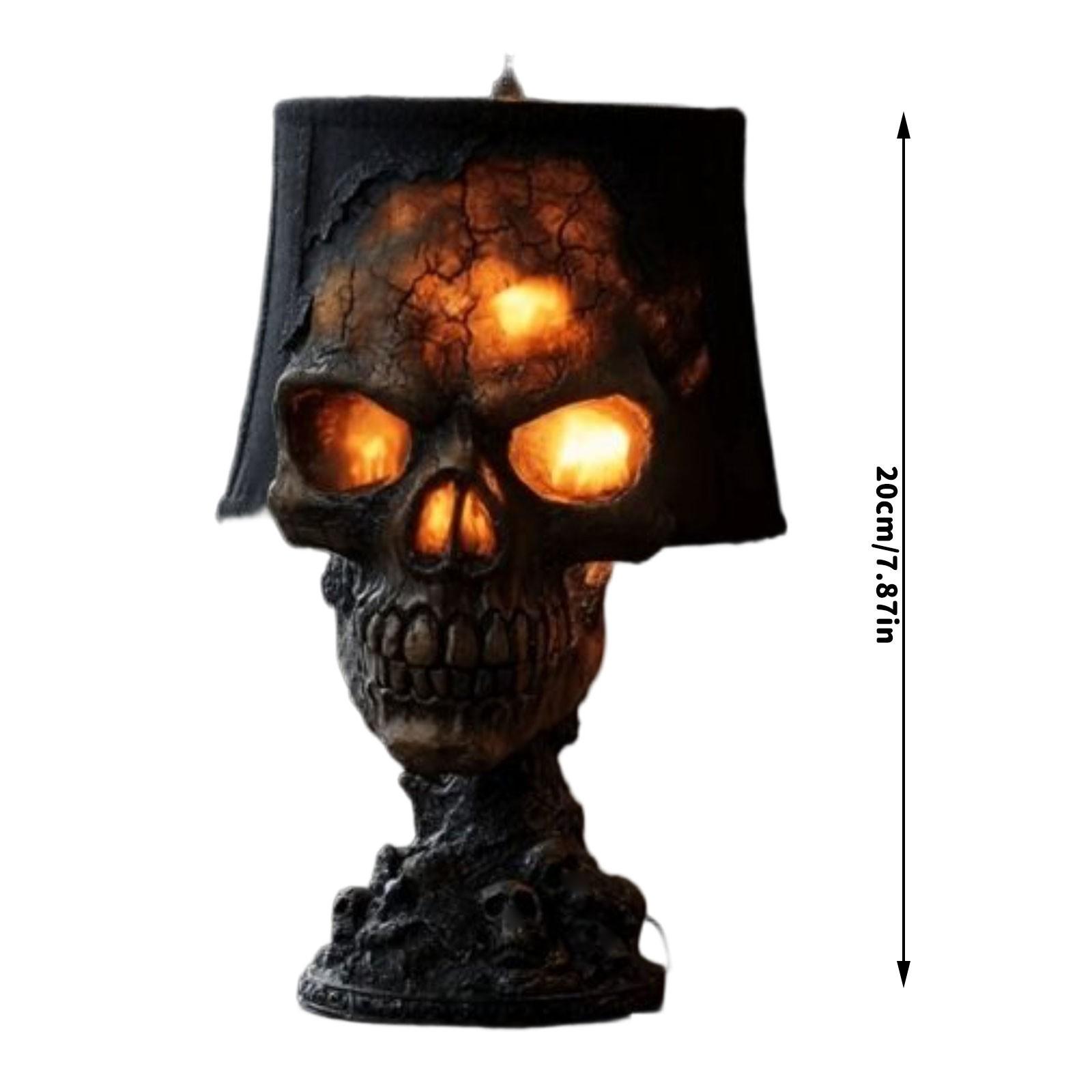 

Gothic Skull Light Horror Resin Skull Head Lamp for Halloween Home Bar Party Decor Creepy Glowing Ornament New Arrival One Size