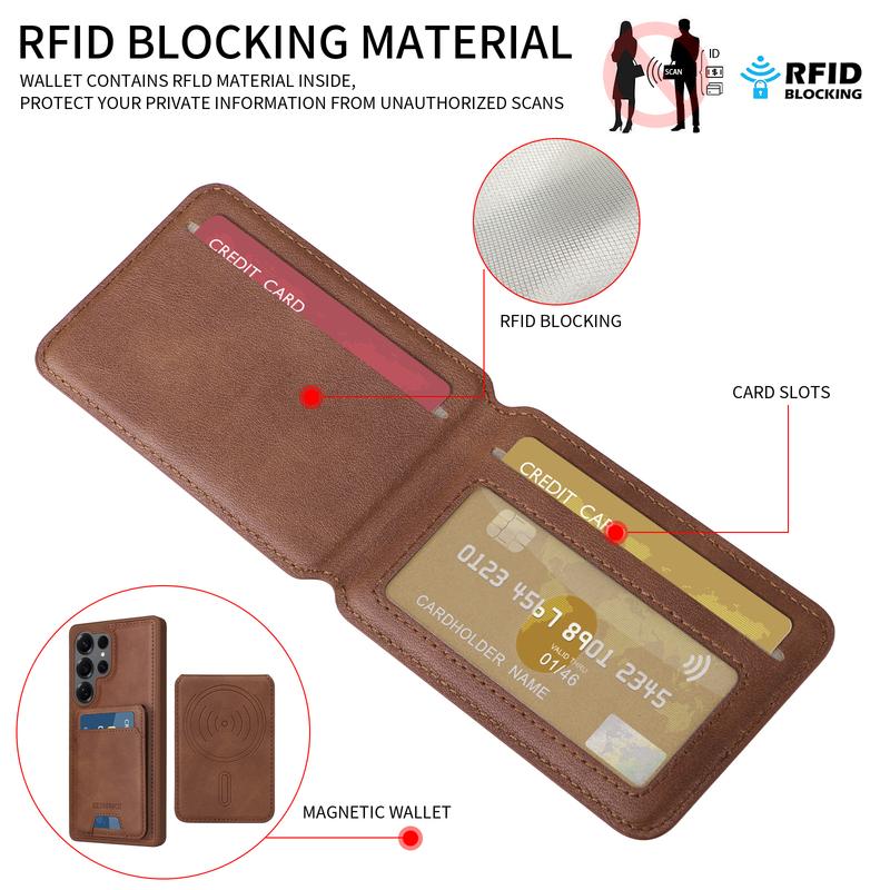 2 in 1 Detachable Card Solt Magnetic Wallet Leather Case For Samsung S25 Ultra S24 Plus S23 S22 S21 A06 A16 A35 A55 Vertical Bag