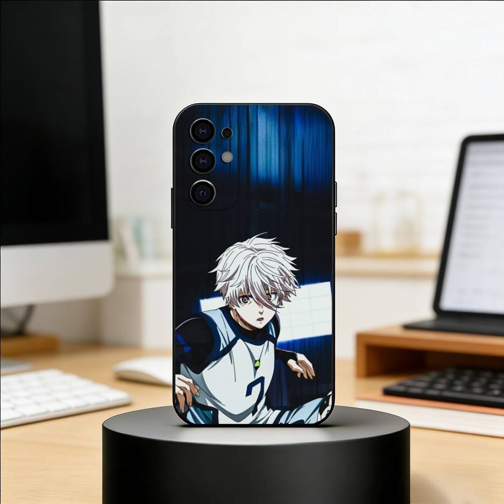 Blue Lock Yoichi Isagi Phone Case Black Silicone Soft For Samsung S25,S24,S21,S22,S23,S30,Ultra,S20,Plus,Fe,Lite