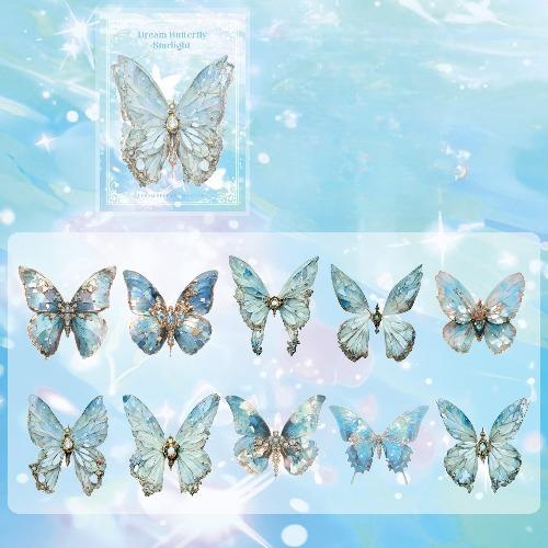 Early Mo Butterfly Bronzing Sticker Pack Dreamland Redemption Series High-value Butterfly Ins Hand Account Diy Decorative Stickers