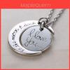 I Love You Letter Geometric Alloy Pendant Necklace For Daily Wear Gift