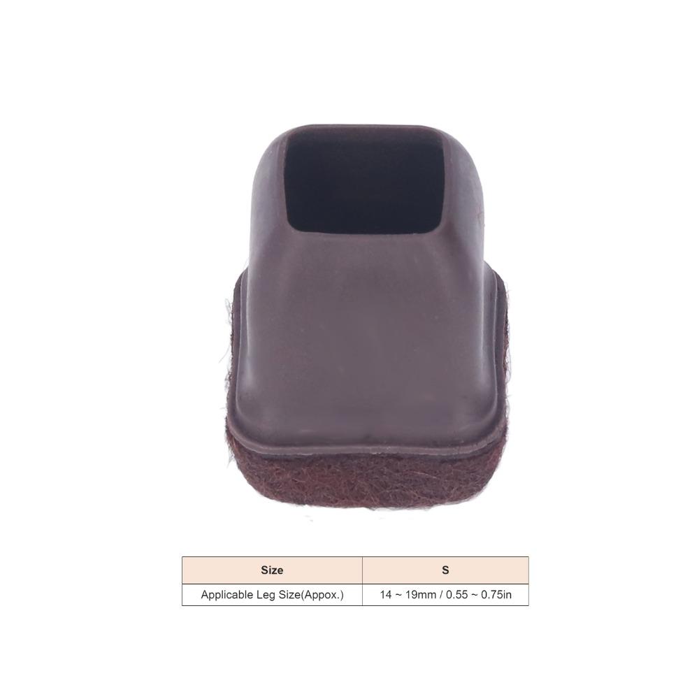8pcs Rectangle Shape Chair Leg Covers TPE Material Brown Color Floor Protectors Anti-Scratch Protectors Indoor Furniture