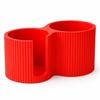 Red Bathroom Organizer for Cosmetic Pads and Cotton Buds