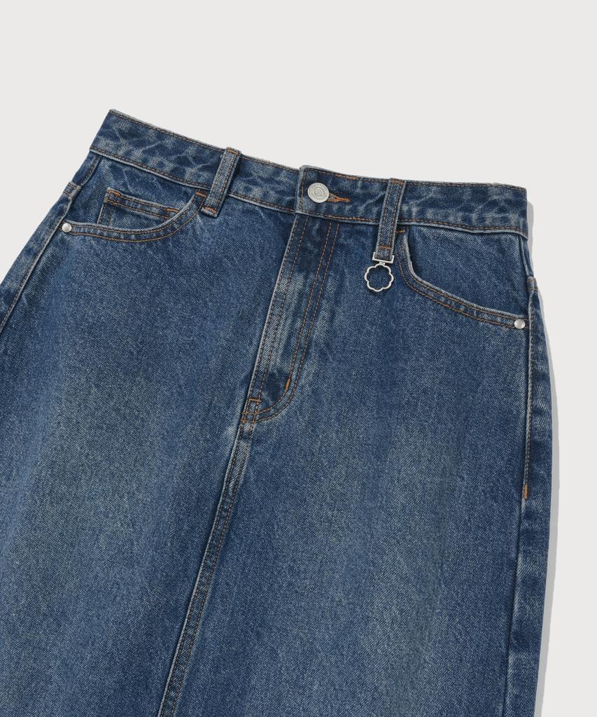 COVERNAT WOMAN Denim Long Skirt Blue