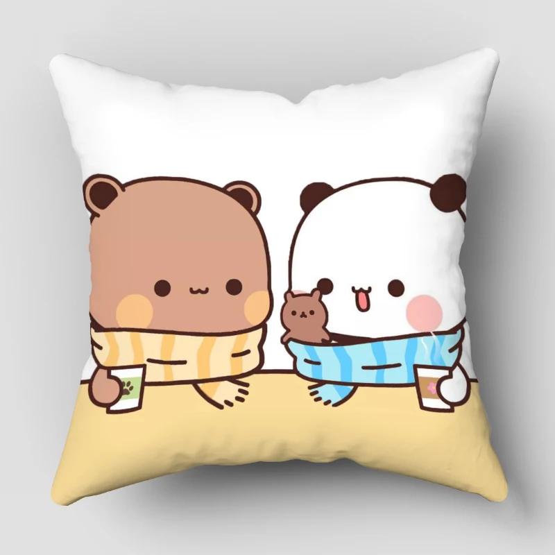 Bear Hug Pillow Case Bubu Dudu Cartoon Series For Home Decorative Pillows Cover Invisible Zippered Throw PillowCases