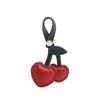 Chaveiro Pingente de Cereja para Mochila Escolar - Acessório Criativo de Couro com Tema de Amor