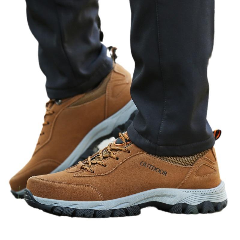 Fashion Waterproof Hiking Shoes Men Wear Resistant Leather Sports Shoes Men Sneakers Comfortable Outdoor Walking Sneakers For Men Shoes
