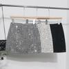 Silver Sequin A-Line Mini Skirt – Anti-Exposure, Shiny, Short Skirt for Women
