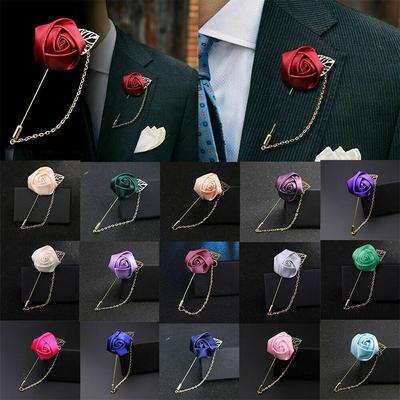Pross Pin Leaf Roos Lill Meeste Kingitus 1tk Uus Mood Meeste Ülikond Revääri Ehted Kuldne Pulm Boutonniere Stick Unikaalne