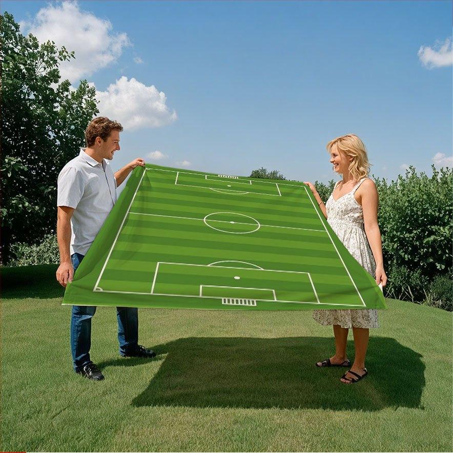 1 Soccer Field Flannel Blanket Single Sided 2D Print Cozy Stylish Blanket Bedroom Living Room Camping Sporty Vibe Accessory Gift