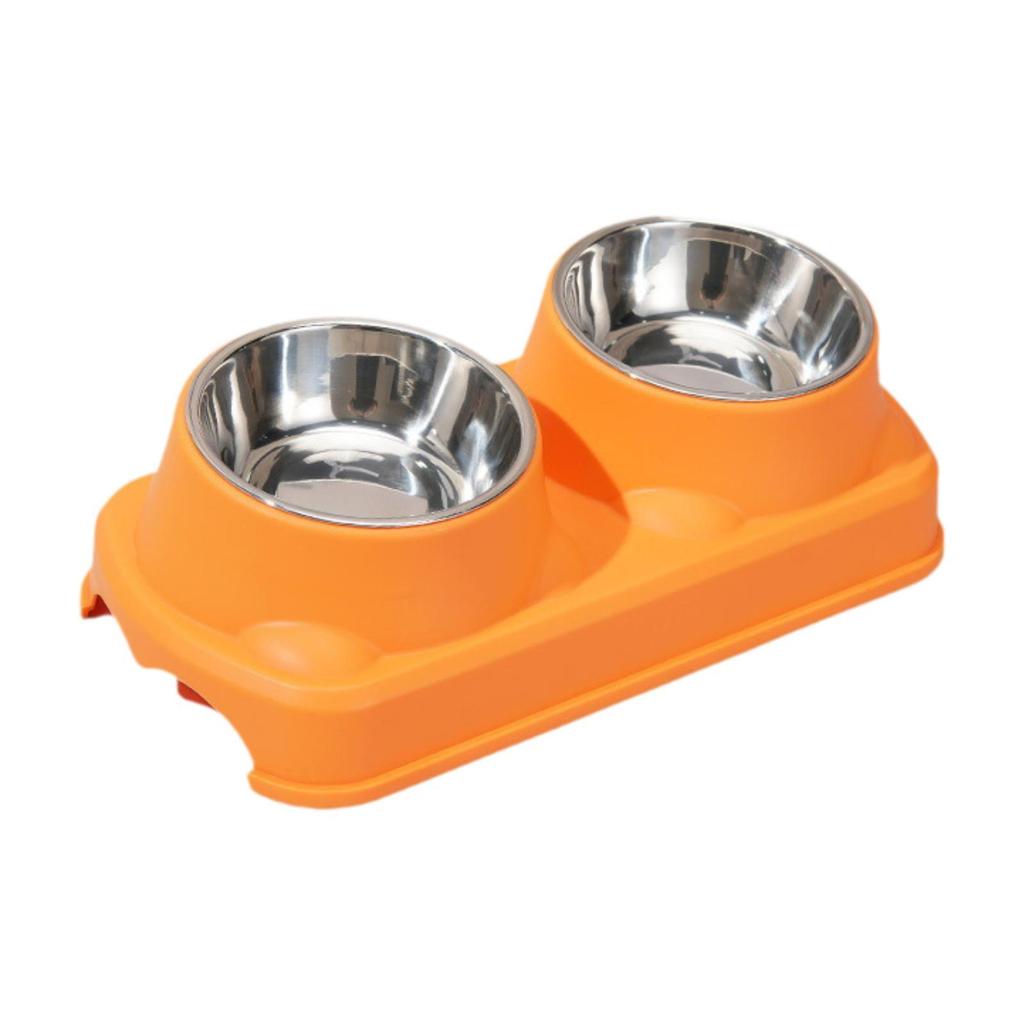 Elevated Cat Bowl Stainless Steel Double Pet Dishes Raised Feeding Set Food Water Holder for Indoor Kitten