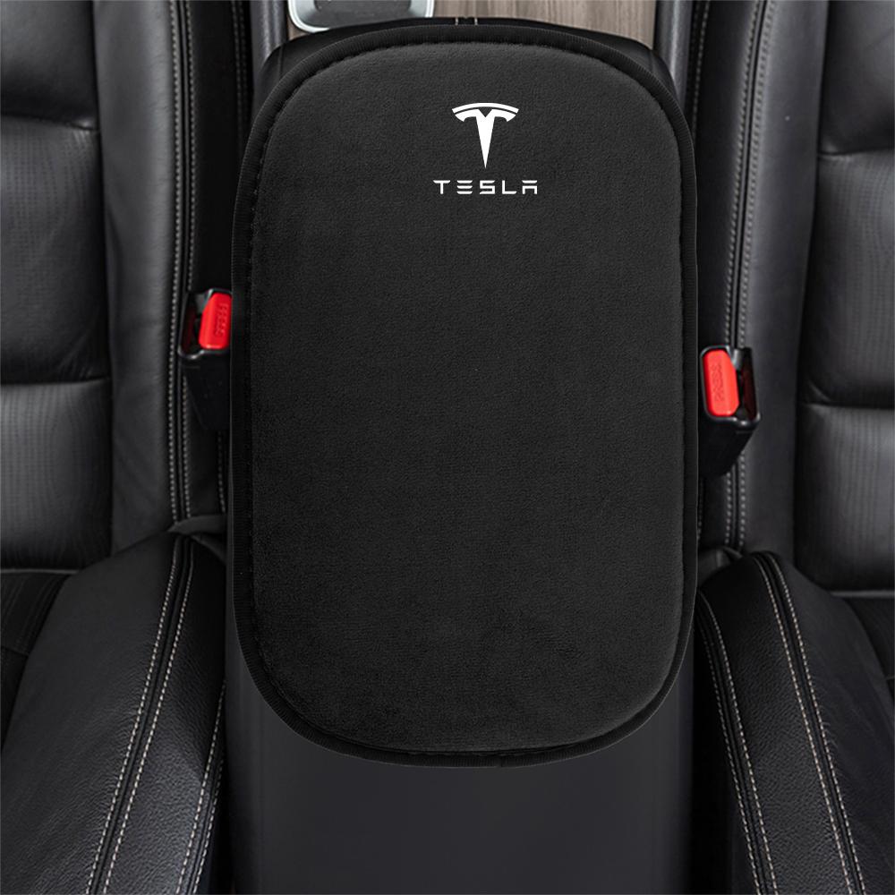 Car Armrest Box Mat Center Console Arm Rest Box Pad Accessories For Tesla Model 3 Model S X Model Y Roadster SpaceX Cybertruck