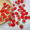 50pcs Strawberry-Shaped Wooden Buttons in Red and Pink for Scrapbooking, Sewing, DIY Crafts