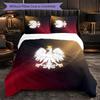 Poland Football Pattern 3 Pieces Bedding Set Soft Microfiber Duvet Cover with Pillow Cases for Bedroom