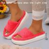 Autumn and Winter One-word Fluffy Cotton Mop Thickened Warm Couple Fashion Slippers Home Plush Slippers