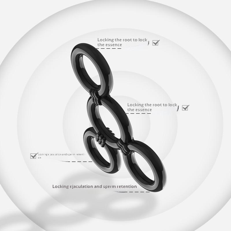 Quadruple Lock Semen Cock Rings Penis Massage Masturbation Rings Sex Toys For Men Testicle Ball Stretcher Cock Cage Delay Time