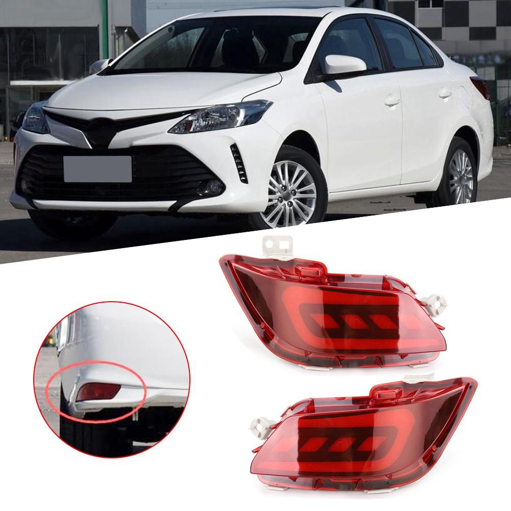 2 st Bil LED Bakre Bumper Reflektor Ljus Passar för Toyota Vios 2016 2018